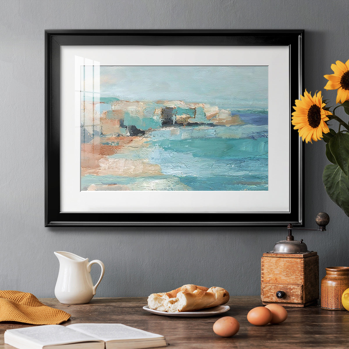 Turquoise Cliff Wall I Premium Framed Print - Ready to Hang