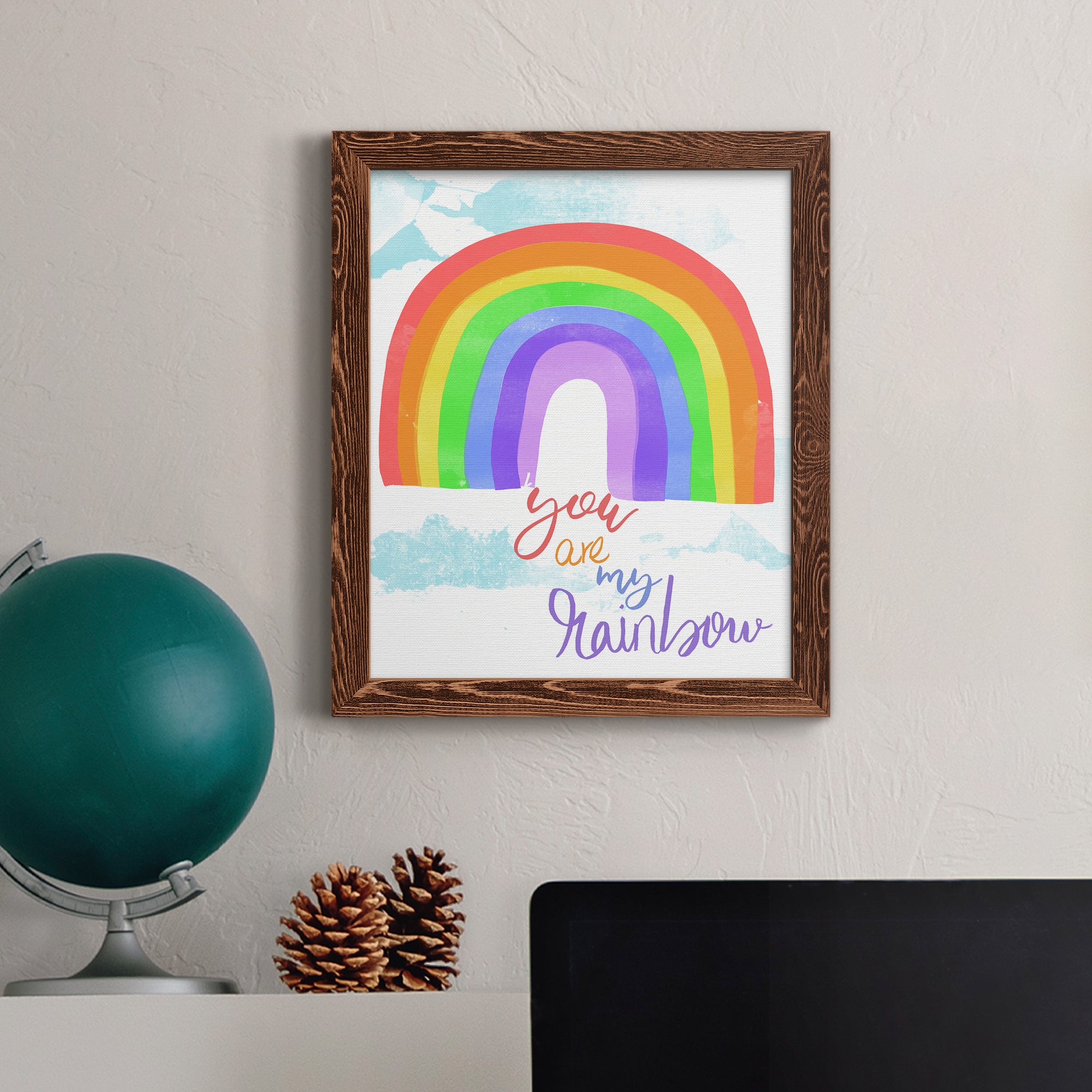 You Are My Rainbow - Premium Canvas Framed in Barnwood - Ready to Hang