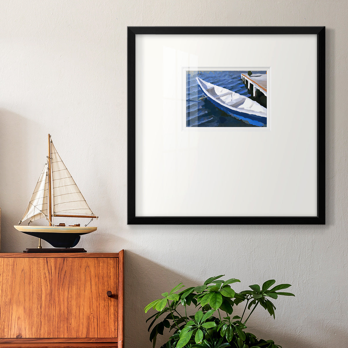 Colorful Rowboat IV Premium Framed Print Double Matboard