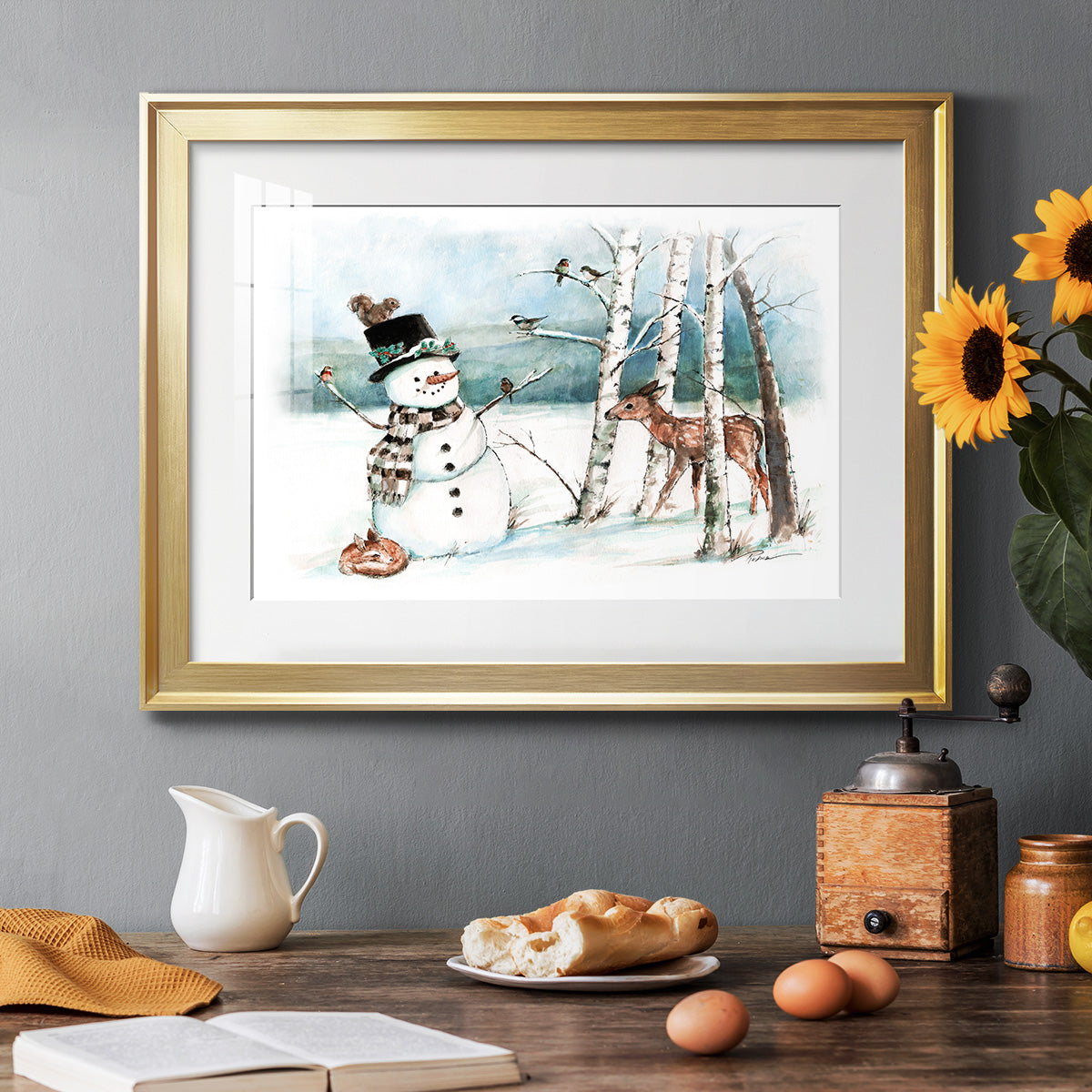 Snow Friends Premium Framed Print - Ready to Hang