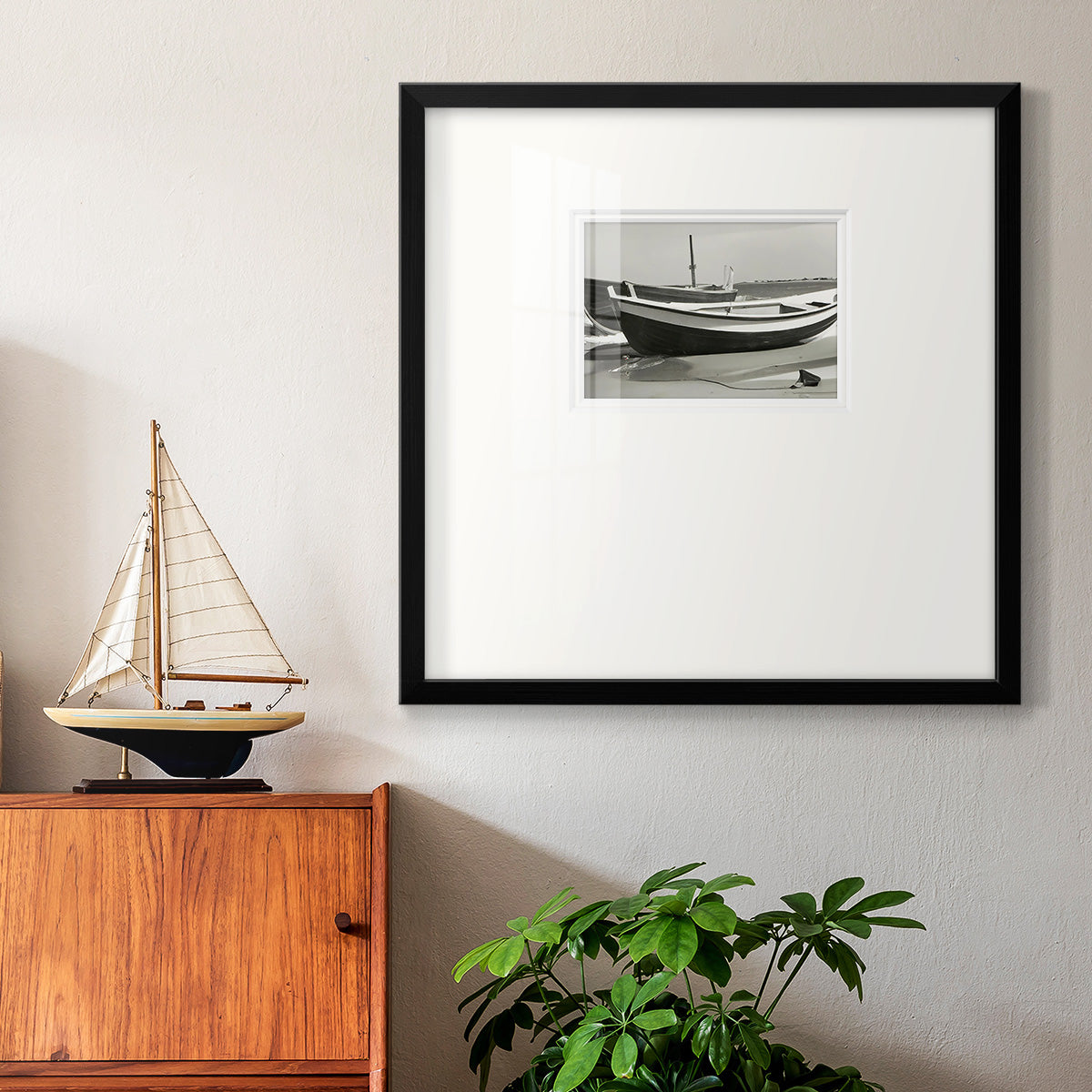 Vintage Rowboat I Premium Framed Print Double Matboard