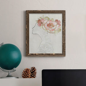 Fashion Floral Silhouette II - Premium Canvas Framed in Barnwood - Ready to Hang