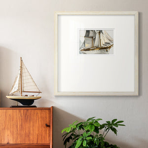 White and Gold Sails Premium Framed Print Double Matboard