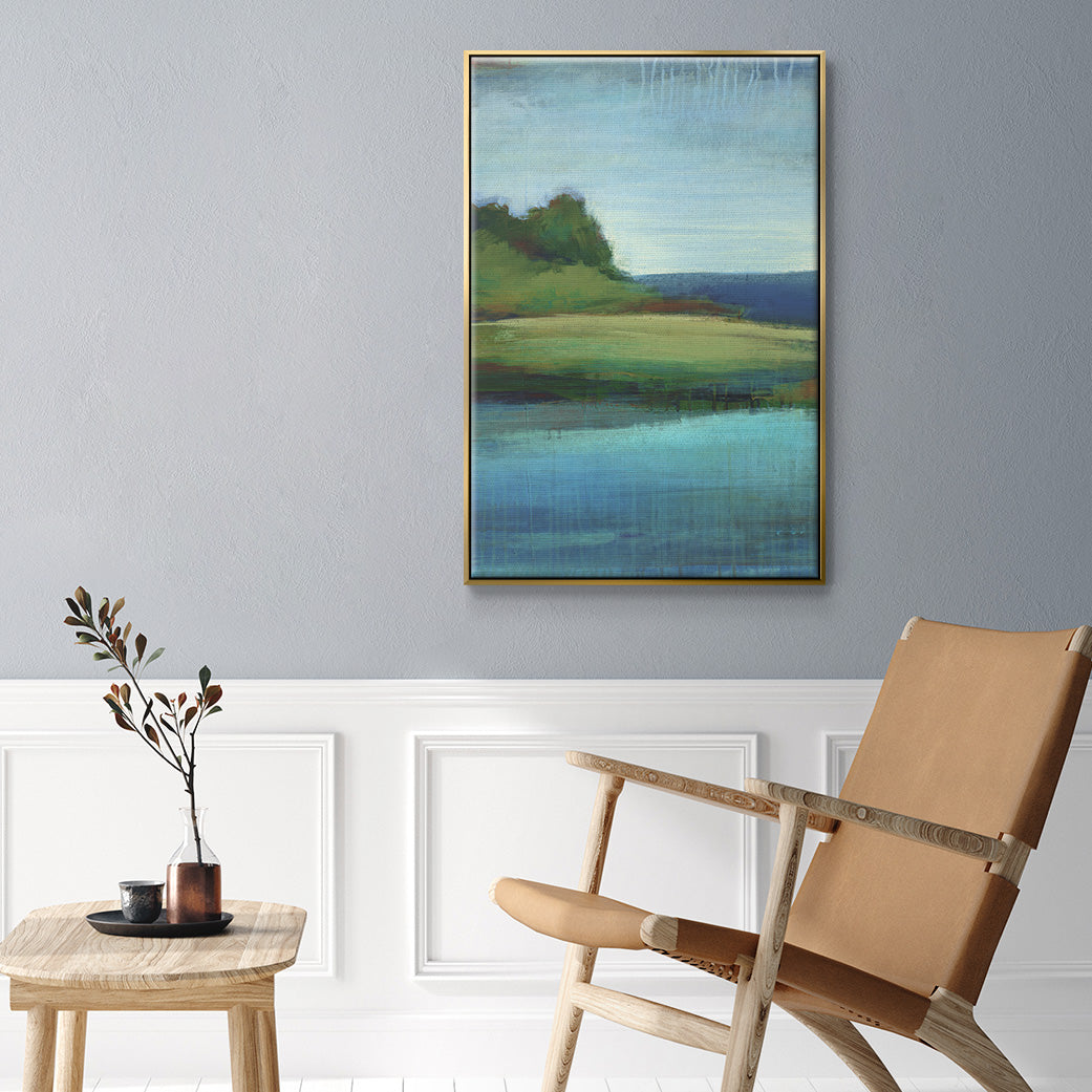 Silent Lakeside I - Framed Premium Gallery Wrapped Canvas L Frame - Ready to Hang