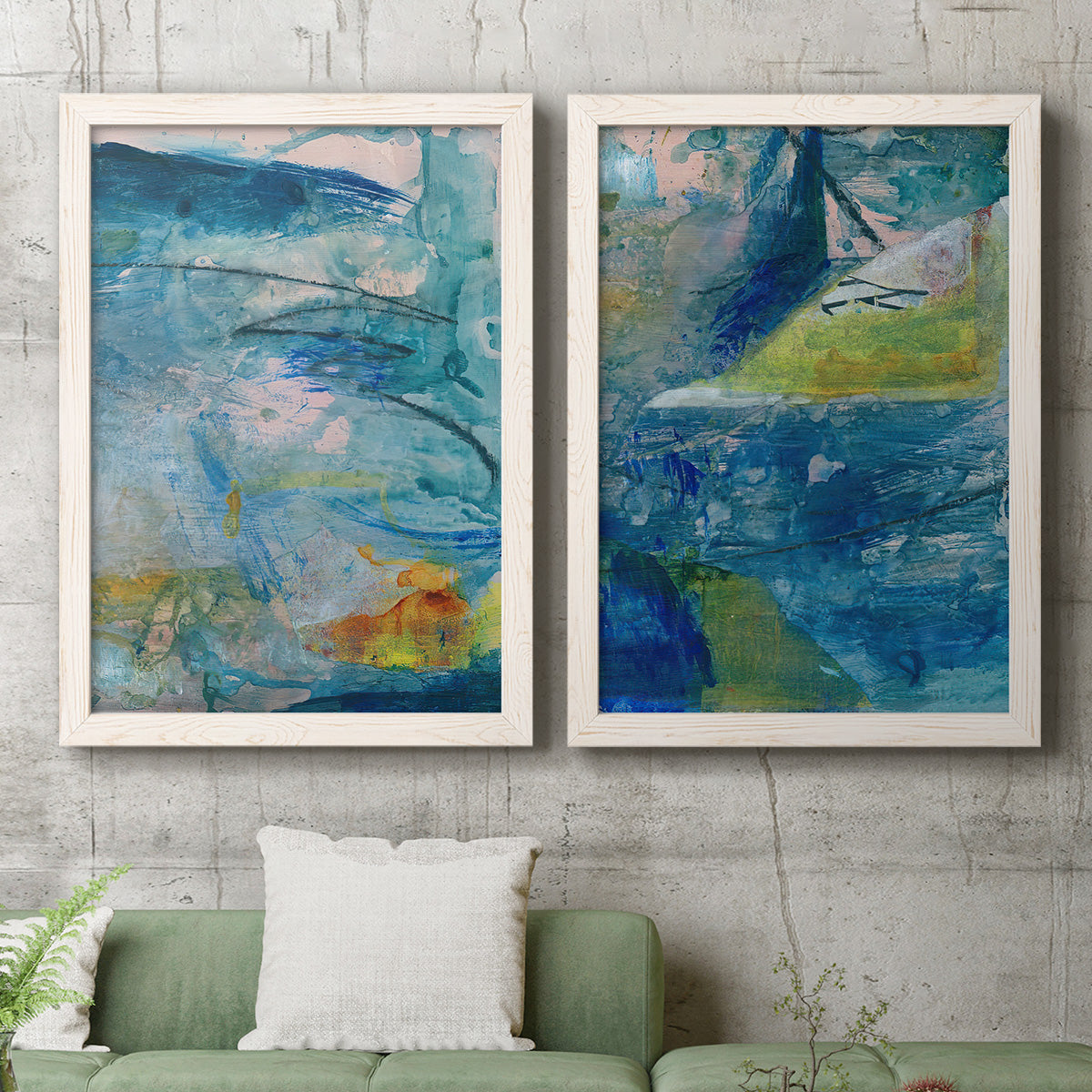 Spring Winds V - Premium Framed Canvas 2 Piece Set - Ready to Hang