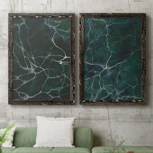 Jade Marble I - Barnwood Framed Canvas Set