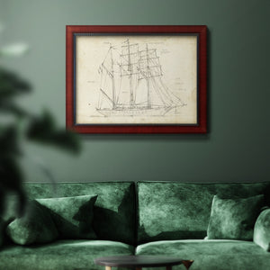 Sailboat Blueprint I Premium Framed Canvas- Ready to Hang