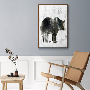 Bear Totem - Framed Premium Gallery Wrapped Canvas L Frame - Ready to Hang