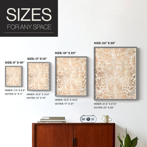 Walnut Damask I - Restickable Framed Art Print