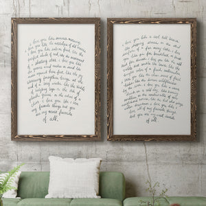 Letter to a Lover I - Barnwood Framed Canvas Set
