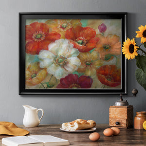 Poppycentric - Modern Framed Canvas Print