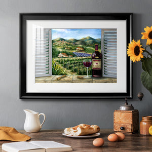Tuscan Red and Vineyard - Modern Framed Art Print