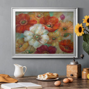 Poppycentric - Modern Framed Canvas Print