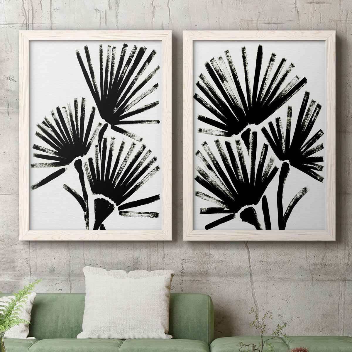 Fan Brush I - Premium Framed Canvas 2 Piece Set - Ready to Hang