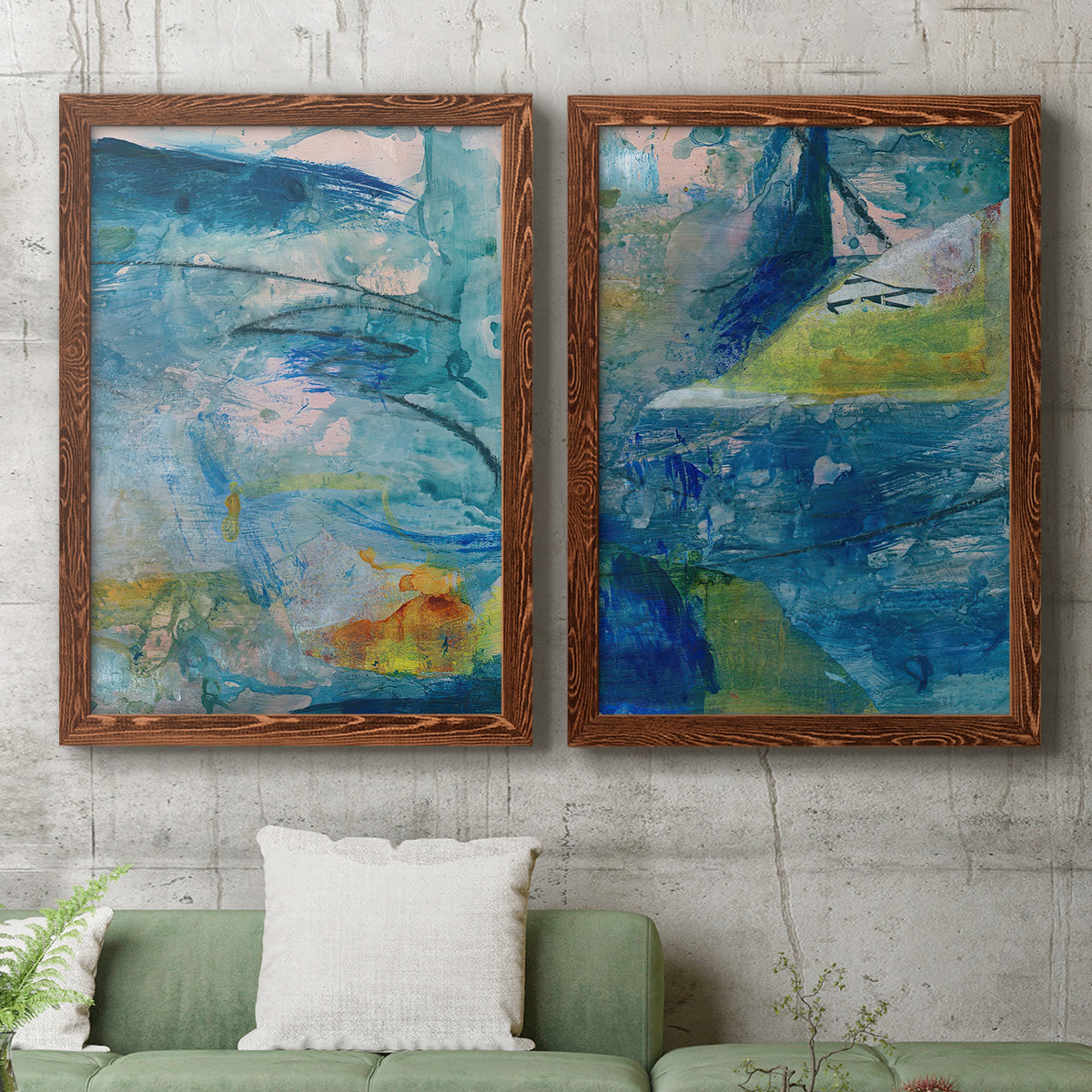 Spring Winds V - Premium Framed Canvas 2 Piece Set - Ready to Hang