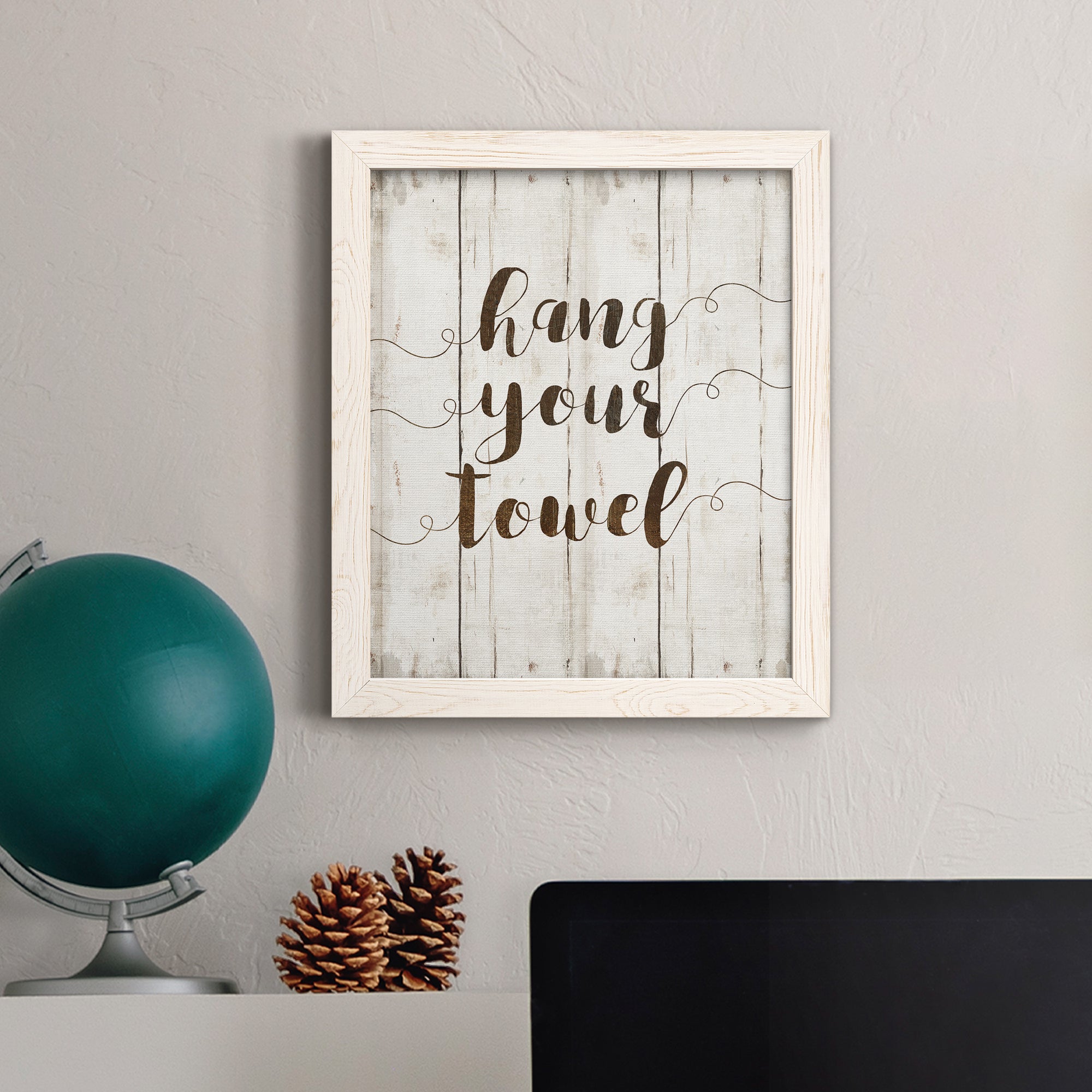 Hang Your Towel - Premium Canvas Framed in Barnwood - Ready to Hang