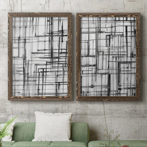 Line Meditation I - Barnwood Framed Canvas Set