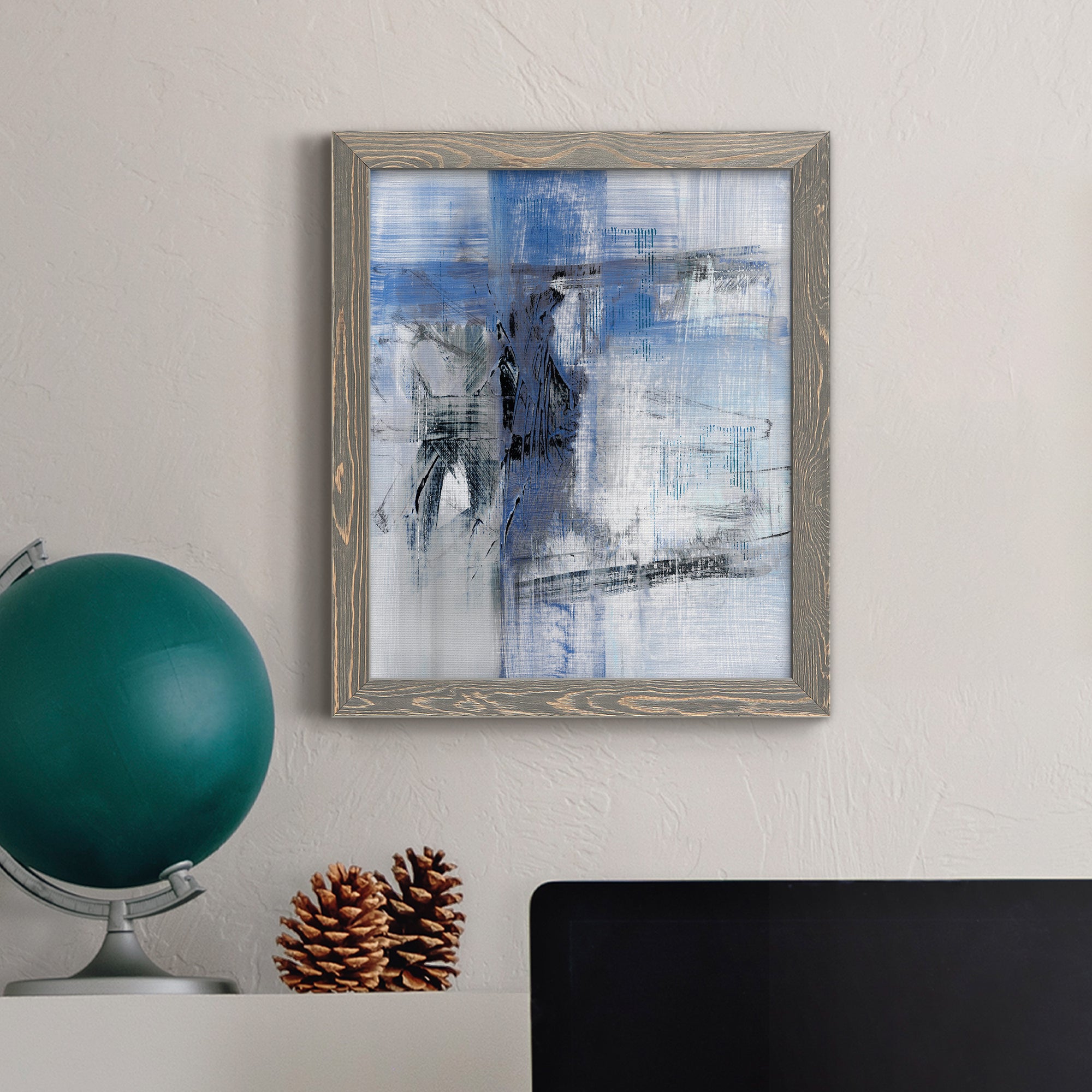 Reflections in Indigo - Premium Canvas Framed in Barnwood - Ready to Hang