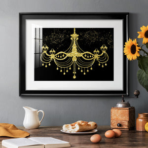 Golden Chandelier - Modern Framed Art Print