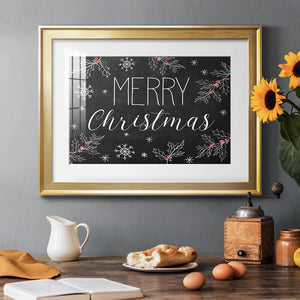 Merry Christmas Chalkboard Premium Framed Print - Ready to Hang