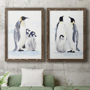 Emperor Penguins I - Premium Framed Canvas 2 Piece Set - Ready to Hang