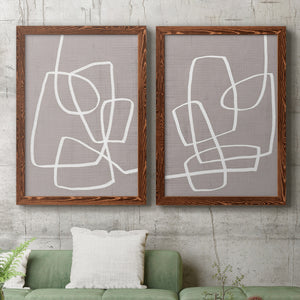 Linen Roundabout I - Barnwood Framed Canvas Set