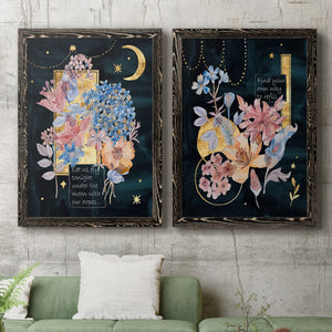 Moonlight Flowers I - Premium Framed Canvas 2 Piece Set - Ready to Hang