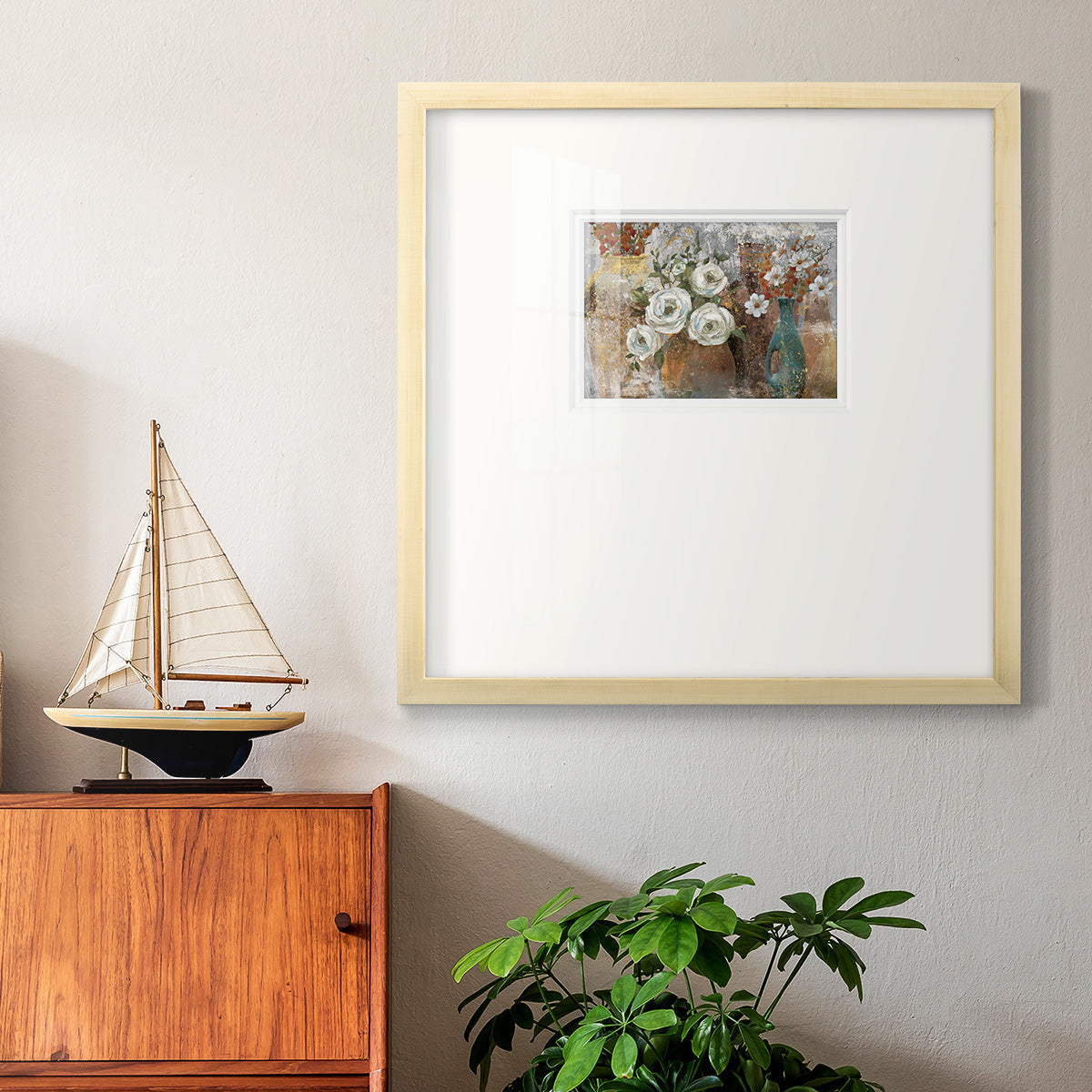 Vessels and Blooms Spice Premium Framed Print Double Matboard
