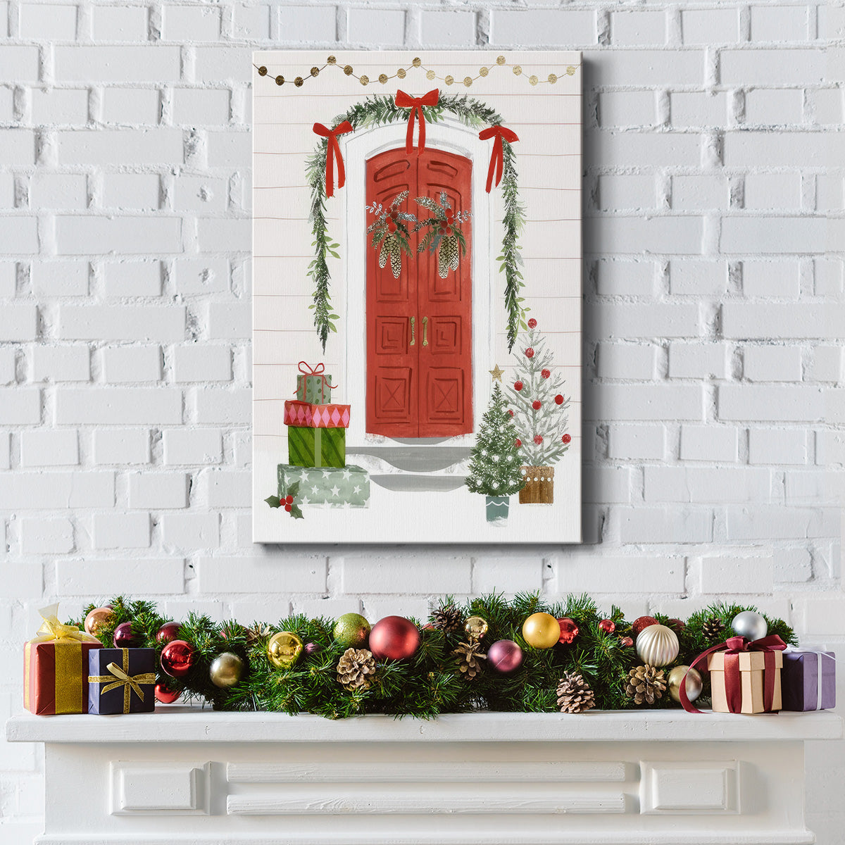 Festive Front Door II - Gallery Wrapped Canvas