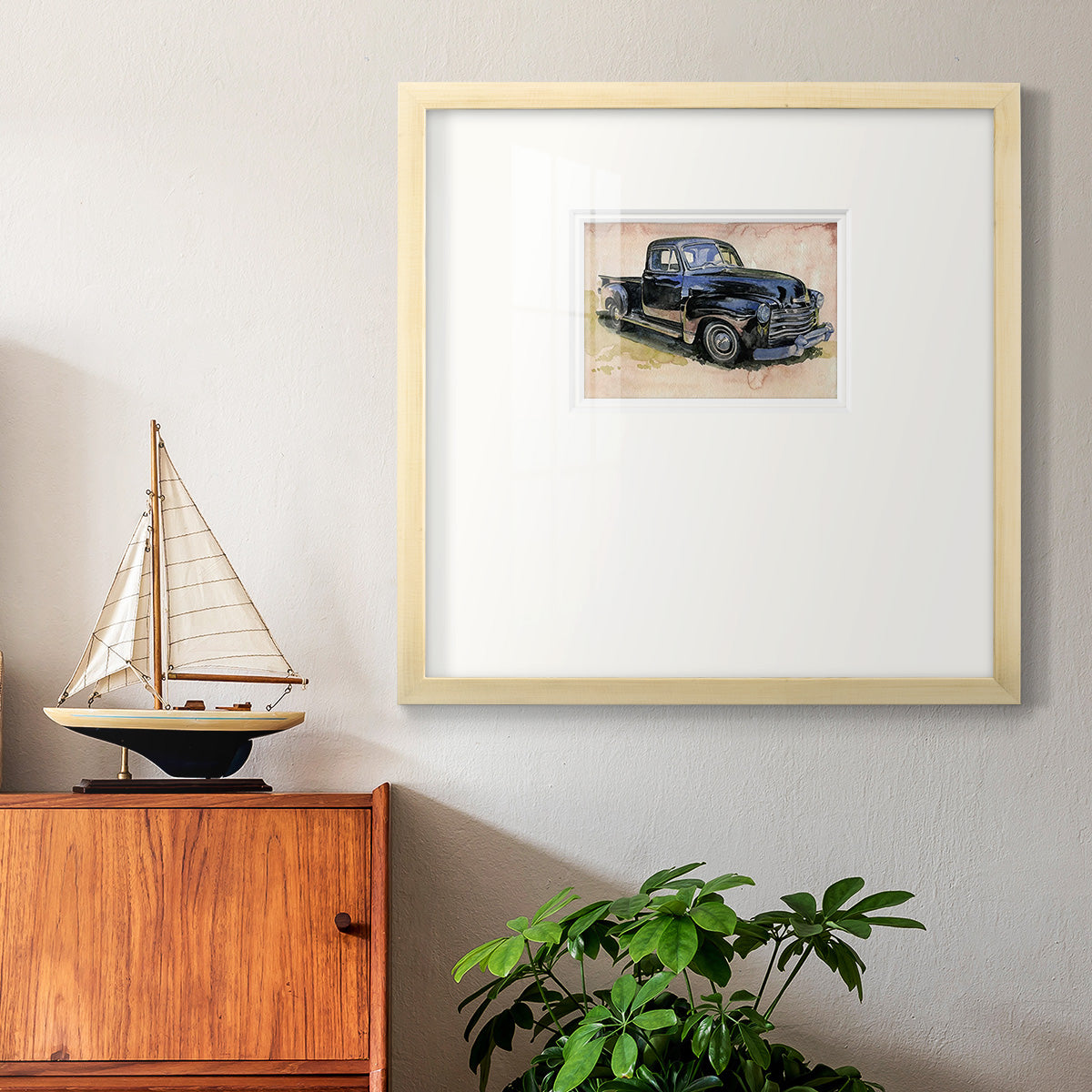 Antique Pickup II Premium Framed Print Double Matboard