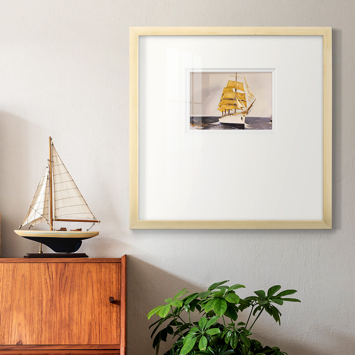 Golden Sailor Premium Framed Print Double Matboard