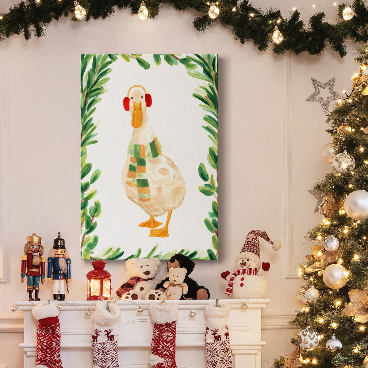Merry Quackmas Collection B Premium Gallery Wrapped Canvas - Ready to Hang