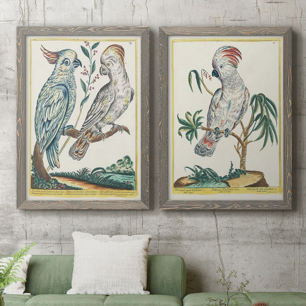 Pastel Birds I - Premium Framed Canvas 2 Piece Set - Ready to Hang