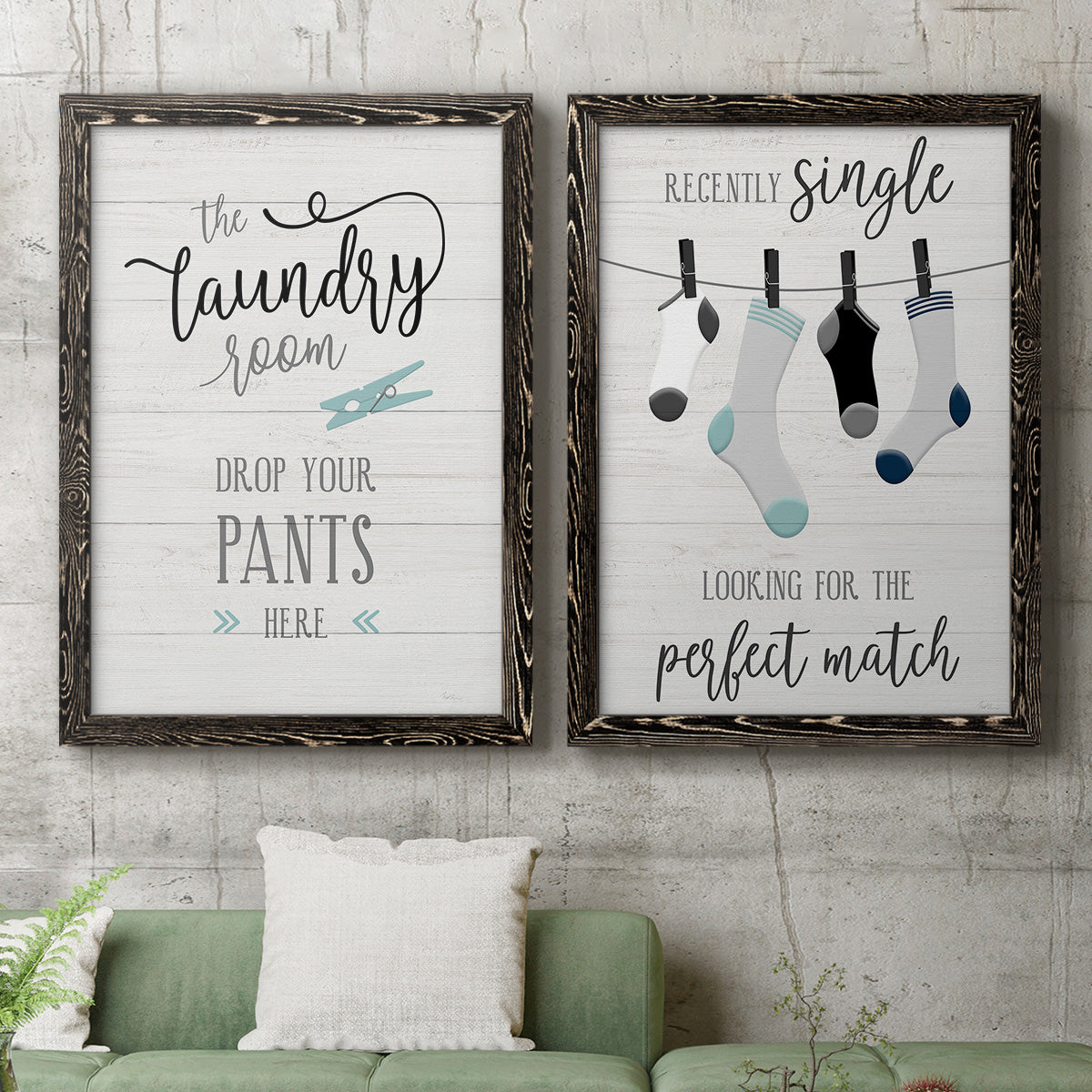 Drop Your Pants - Premium Framed Canvas 2 Piece Set - Ready to Hang