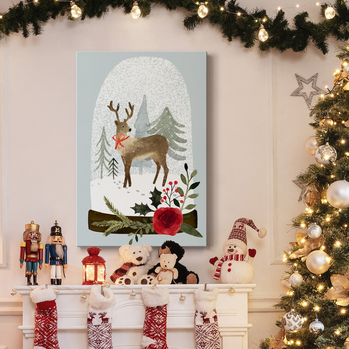 Snow Globe Village Collection B Premium Gallery Wrapped Canvas - Ready to Hang