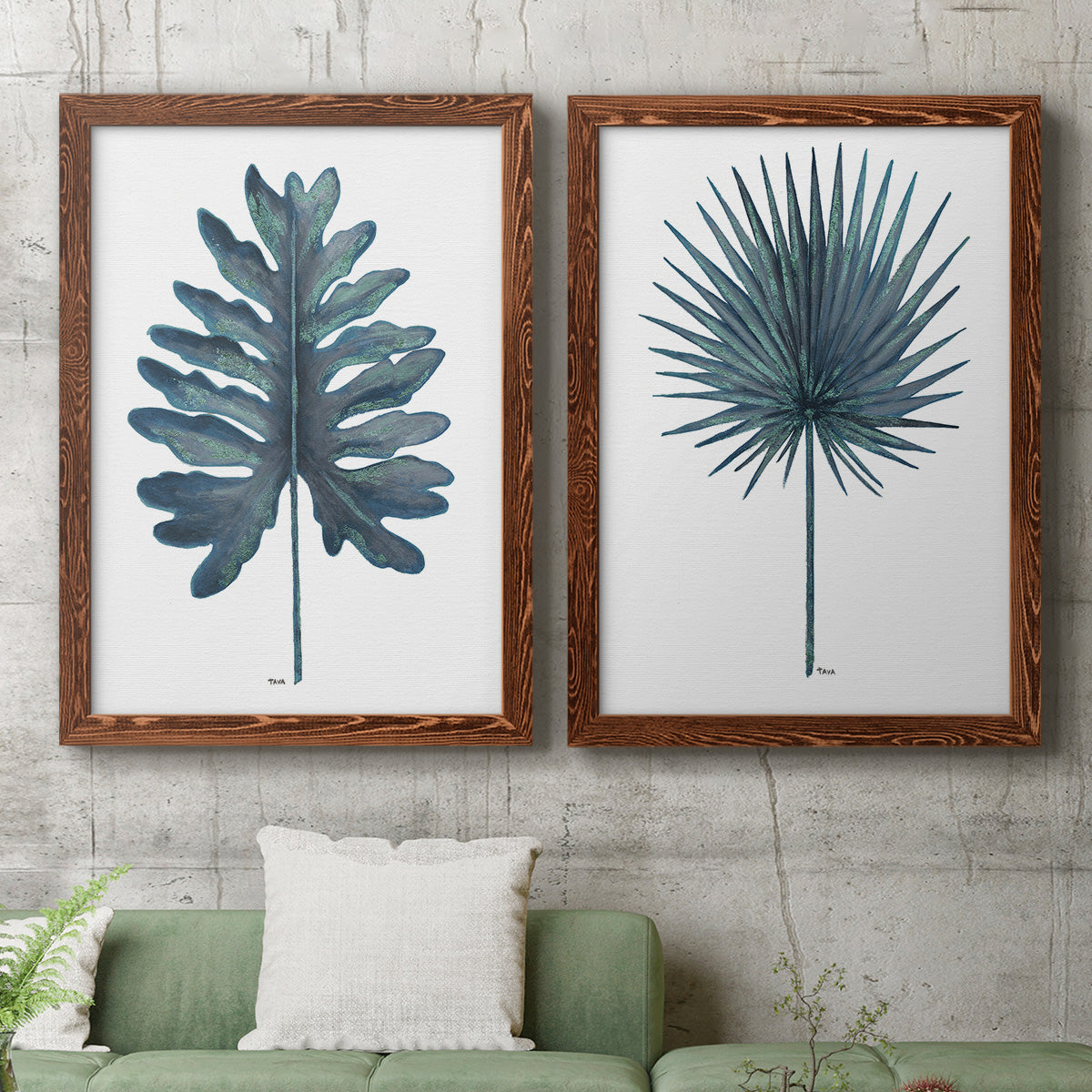 Blue Oasis I - Premium Framed Canvas 2 Piece Set - Ready to Hang