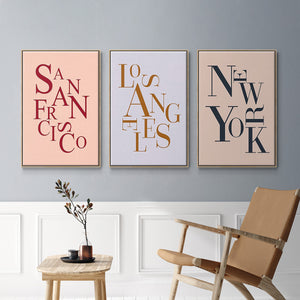 City Center Type I - Framed Premium Gallery Wrapped Canvas L Frame 3 Piece Set - Ready to Hang