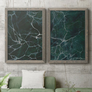 Jade Marble I - Barnwood Framed Canvas Set