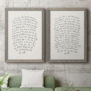 Letter to a Lover I - Barnwood Framed Canvas Set