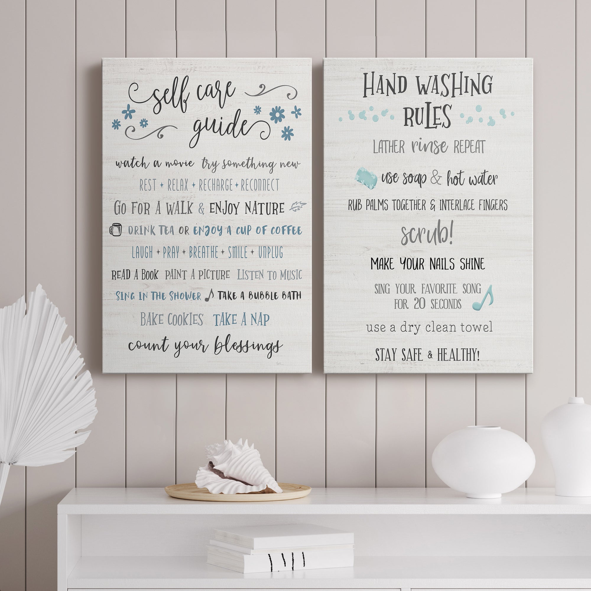 Guide to Self Care Premium Gallery Wrapped Canvas - Ready to Hang - Set of 2 - 8 x 12 Each
