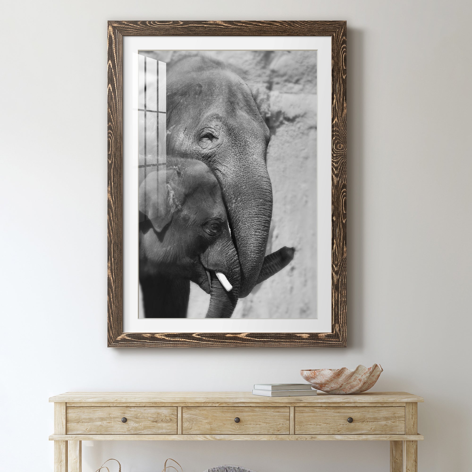 Tender Moment - Barnwood Framed Art Print