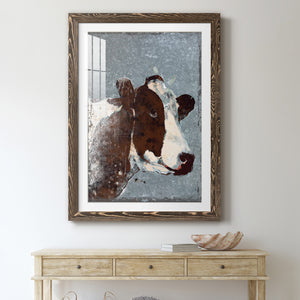 Cow On Galvanized Metal - Barnwood