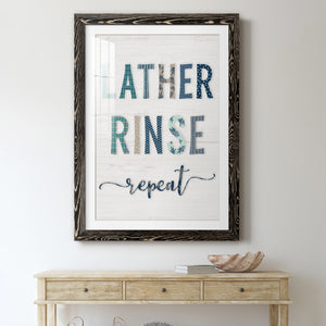 Lather Rinse Repeat - Barnwood Framed Art Print