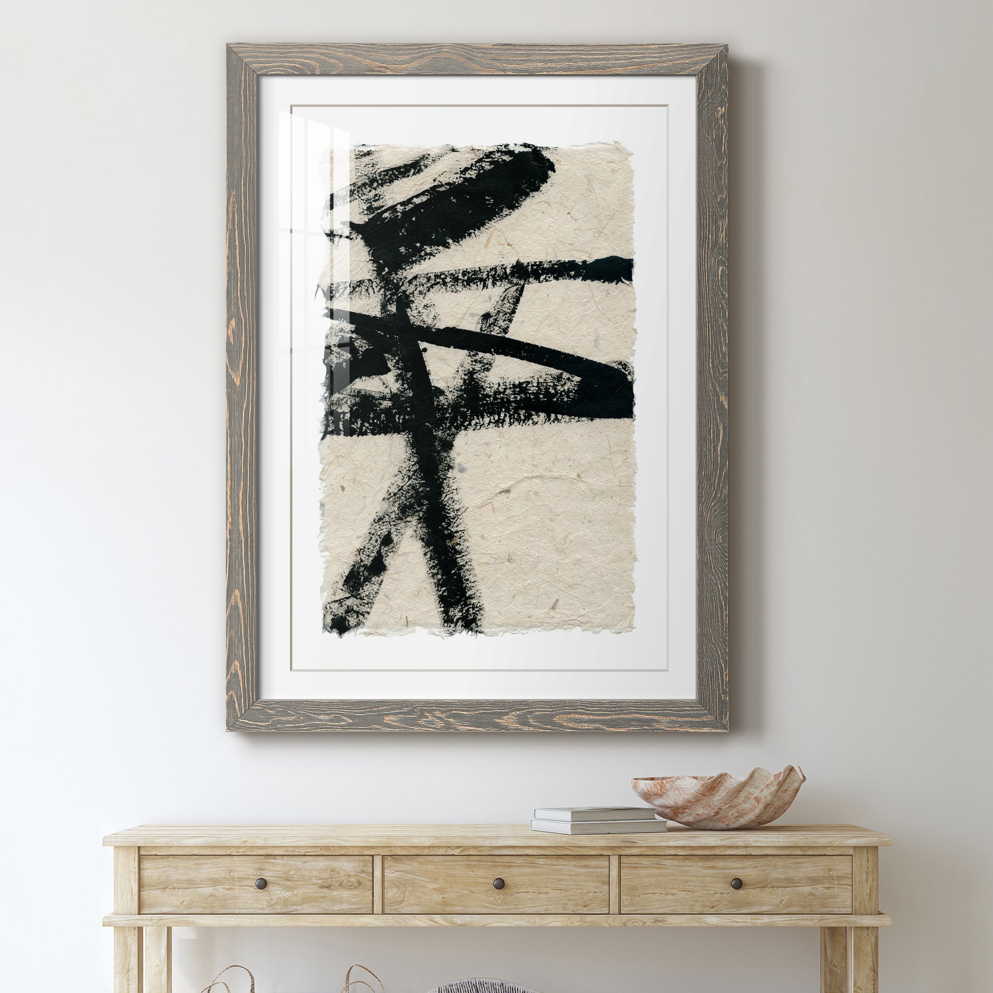 Lines Crossed III - Premium Framed Print - Distressed Barnwood Frame - Ready to Hang