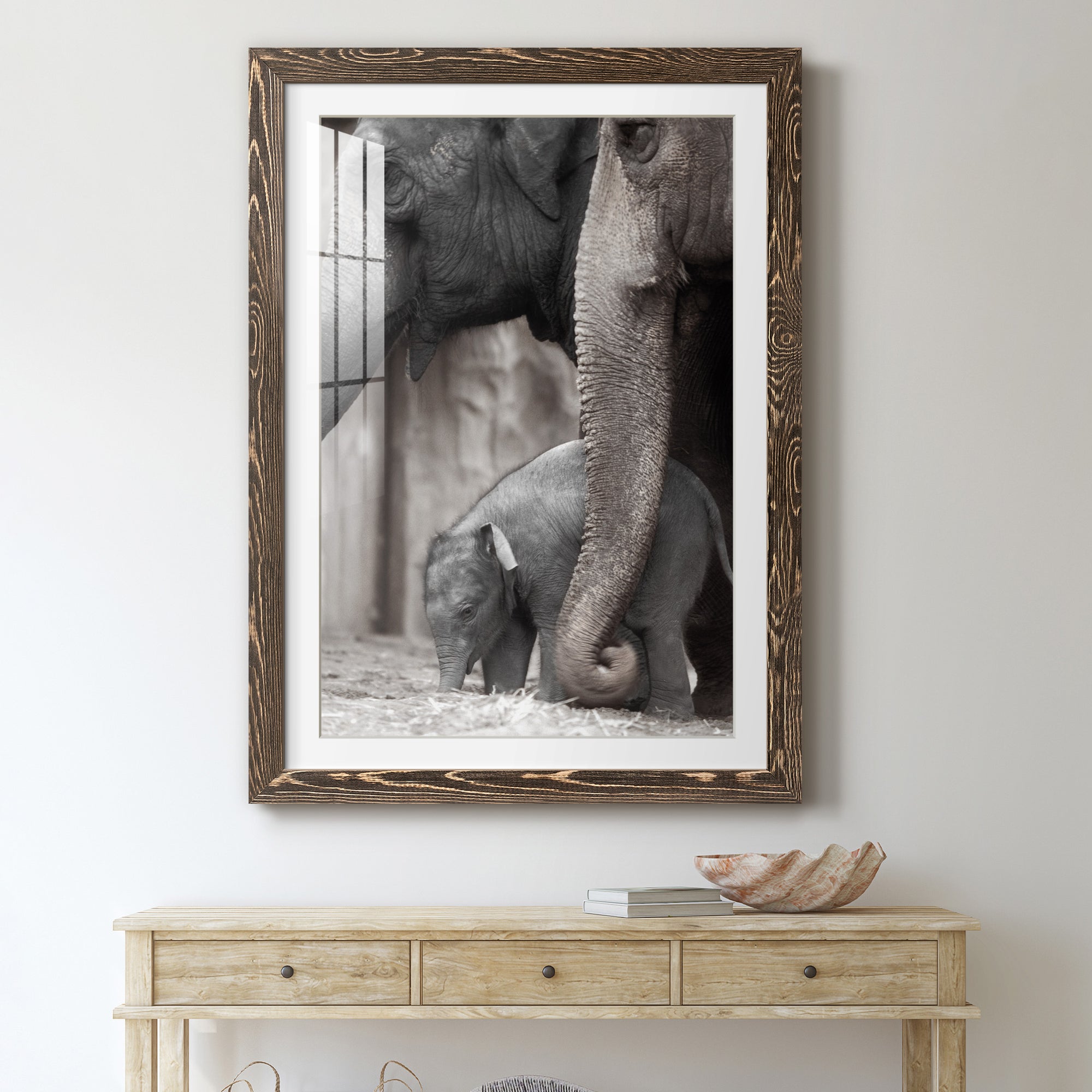 Family Moment - Barnwood Framed Art Print
