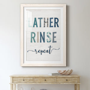 Lather Rinse Repeat - Barnwood Framed Art Print