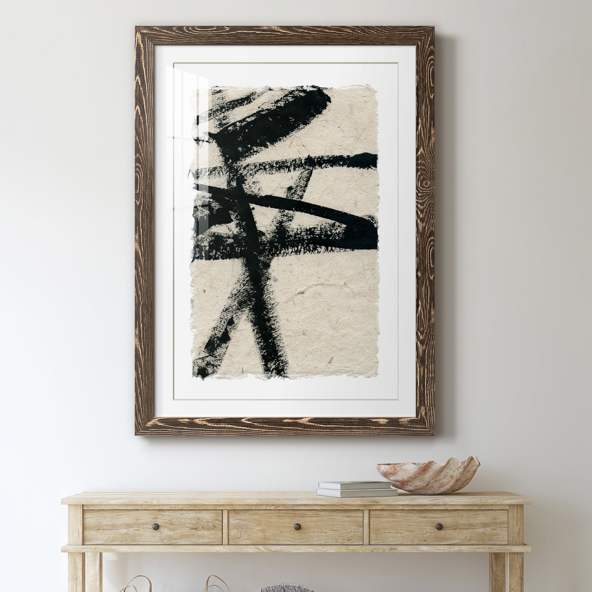 Lines Crossed III - Premium Framed Print - Distressed Barnwood Frame - Ready to Hang