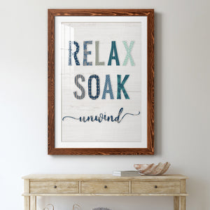 Relax Soak Unwind - Barnwood Framed Art Print