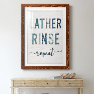 Lather Rinse Repeat - Barnwood Framed Art Print