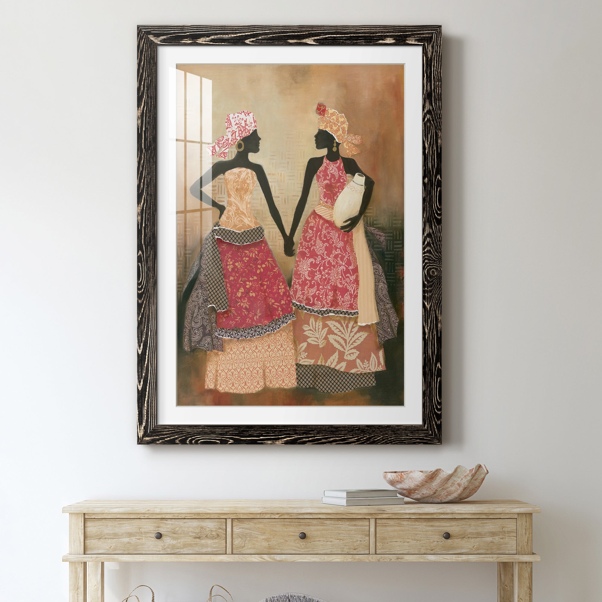 Village Women I - Premium Framed Print - Distressed Barnwood Frame - Ready to Hang